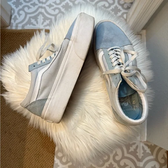 Vans Old Skool Stackform Blue Platform - sz 8.5 - Picture 2 of 5